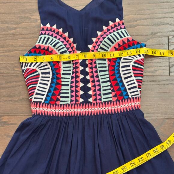 Mara Hoffmann Geometric Embroidered Cut Out Back Dress Size 2 - Picture 7 of 9
